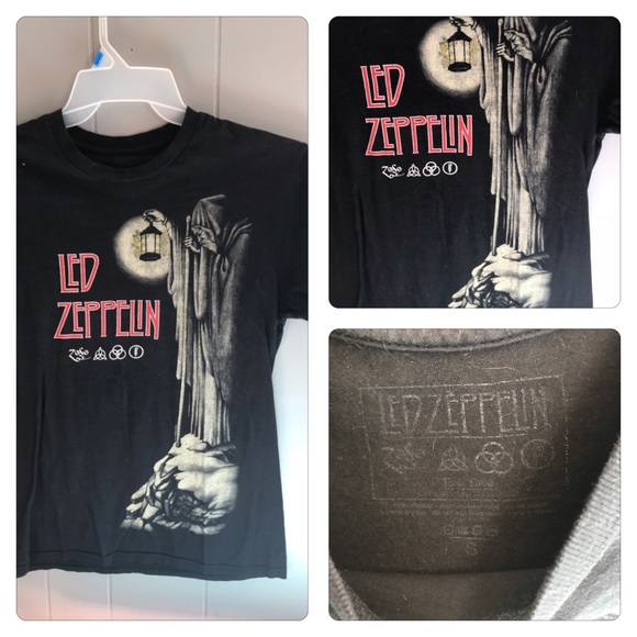 Led Zepplin Tops - VINTAGE LED ZEPPELIN BLACK T-SHIRT SIZE SMALL